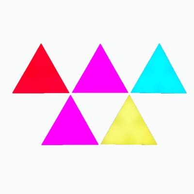 China 6pcs A Modern Smart App Box Multi Color Phone DIY Splice Puzzle Light Triangle Controlled Light For Night Game Room for sale