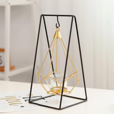 China Modern Creative Home Decoration Tealight Holder Household For Home Wedding Decorations Iron Style Geometric Candle Holders for sale