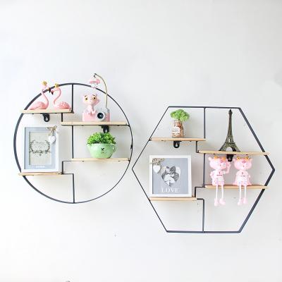 China Morden New Arrival Iron Wall Bracket Hanging Wooden Shelf For Home Decoration for sale