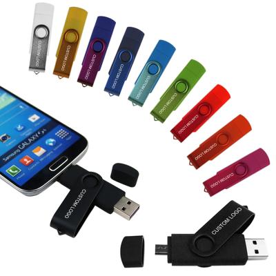 China Wholesale custom logo plastic usb 2.0 otg rotating smartphone usb drive 4gb 8gb 16gb 32g 64g flash stick for sale