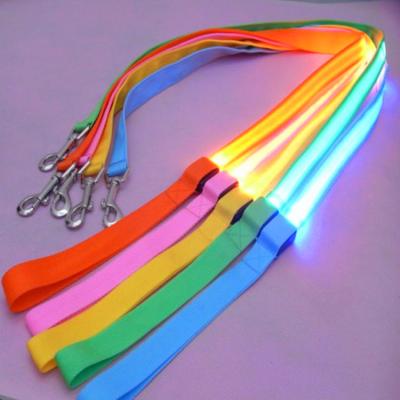 China Dual Fiber Waterproof USB Rechargeable Leash Pet LED Glowing Luminous Light Dog Collar Viable for sale