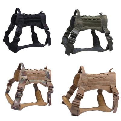 China 1OOOD Camouflage Durable Adjustable Waterproof Nylon Tactical Dog Harness Vest Backpack Custom for sale