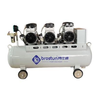 China High Quality Double Cylinder 3X1500W Air-Compressor Complete Parts Oil Free Compressor Machine Best Price Vacuum Oil Free Air Compressor for sale