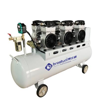 China High Quality Double Cylinder 3X1500W Air-Compressor Complete Parts Oil Free Compressor Machine Best Price Vacuum Oil Free Air Compressor for sale