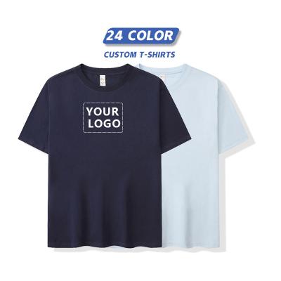 China Wholesale High Quality Custom Men's T-shirt Heavyweight 100% Cotton T-shirt Anti-shrink LOGO Printing Logo T-shirt for sale