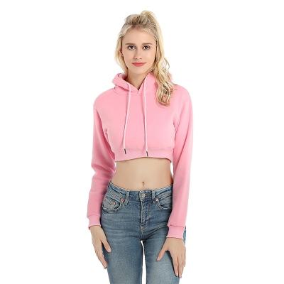 China Anti-wrinkle crop ladies hoodie winter sport style design high quality my own cheap sweatshirt for sale