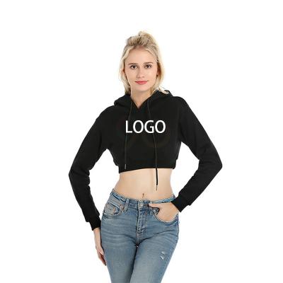 China high quality Anti-wrinkle women's cropped top embroidery custom label sweatshirt for sale