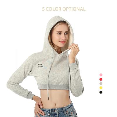 China Custom Wholesale Lady Women Top Pullover Anti-wrinkle Long Sleeve Hoodies Crop Hoodies For Women for sale