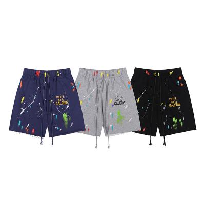 China American GALLERY DEPARTMENT Brand Fashion GALLERY Hand Painted Printing Cotton Terry Breathable Pants High Street Men's Shorts for sale