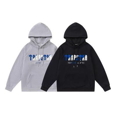 China Professional Anti-wrinkle Factory Trapstar Hoodies Blue and White Towel Embroidered Hoodie Hip Hop Street Style Casual Hoodie for sale