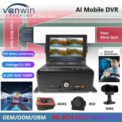 China 8CH AI Mobile DVR With ADAS DMS BSD 4G And GPS vehicle black box For Vehicle Security for sale