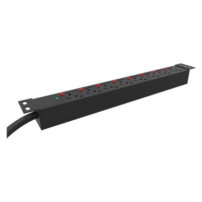 China Residential / General-Purpose 19inch 6 Way 10A PDU Socket EU Pdu Power Distribution Unit Rack Cabinet for sale