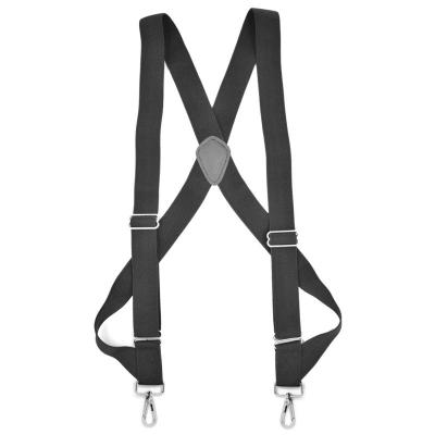 China Classic Type X-back Mens Solid Color 3.5cm Heavy Duty Elastic Adjustable Braces Trucker Side Clip X-back Holster Suspenders for sale