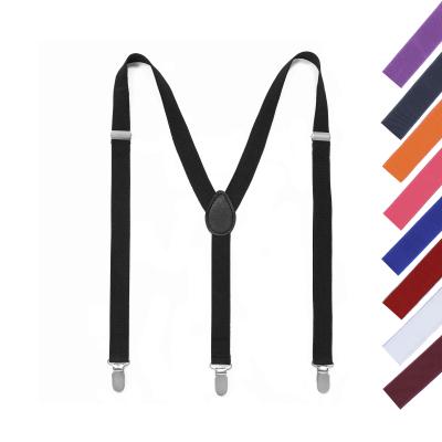 China Wholesale Custom Men's Y-back Print Solid Color Rainbow Suspenders Adjustable Elastic Brace Suspenders Straps for sale