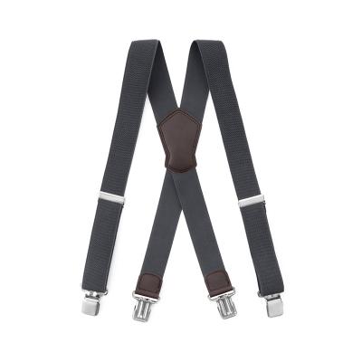 China X-back wholesales X back jacquard pattern 4 clips gift box set adjustable elastic suspenders for men for sale