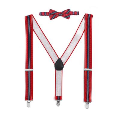 China Wholesale Custom Stripes Pattern Wedding Party Suspenders And Bow Tie Set For Men 3.5*110cm for sale