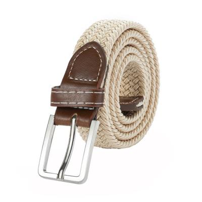 China Pin Buckle Belt Woven Canvas Men Women Multiple Colors Pin Buckle Belts Casual Knitted Elastic Expandable Braided Stretch Stretch Single Strap for sale