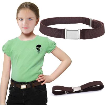 China PU+Elastic 2.5cm Solid Color Designer Stretch Elastic Multicolor Adjustable Waistband For Kids Jeans for sale