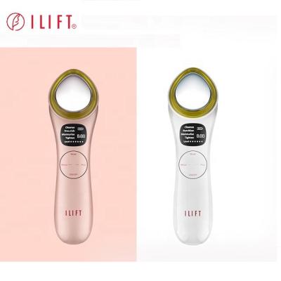 China Effectively clean the dirt in the skin pore LED galvanic ion beauty facial massager newly added fluorescent lamp head face beauty equipment for sale