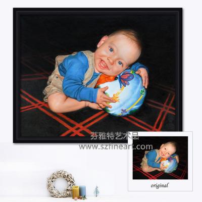 China Custom Handmade Hot Oil Portrait Painting On Canvas From Photo for sale