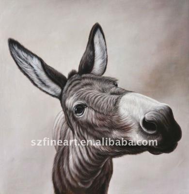 China Realistic 100% Handmade Donkey Oil Painting On Realistic Canvas, High Quality for sale