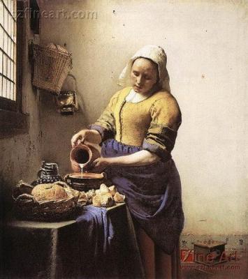 China Famous Artist Vermeer Classic Classic People Reproduction Oil Painting for sale