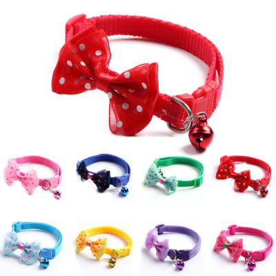 China Viable Colored Bow Adjustable Pet Collar For Cat for sale