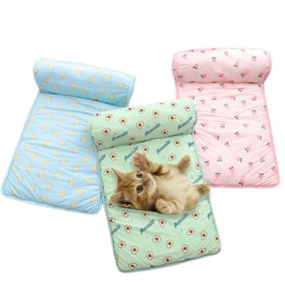 China Silk Cooling And Pet Feeling Cool Summer Breathable Ice Cat And Dog Mat for sale