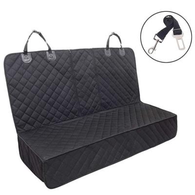 China Viable Waterproof Non-slip Anti-scratch Dog Car Seat Cover For Backseat With Mesh Window Side Flaps And Storage Pockets for sale