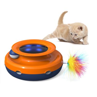 China Cat Toys Automatic Irregular Turntable Circle Track Interactive Plastic Disc Balls Cat Smart Toy Stored Moving Toys Cats Pet Toy for sale