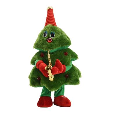 China Newest Beautiful Christmas Decoration Christmas Singing Tree Electric Dancing and Singing Tree Plush Toy Christmas Electric Fabric Toys for sale