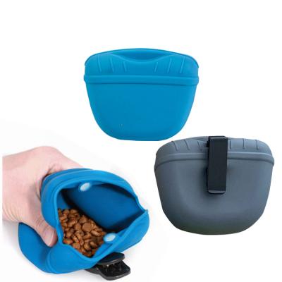 China New Design Viable High Quality Affordable Dog Feeding Pouch Portable Snack Waist Bag OEM Pet Training Silicone Dog Treat Pouch for sale