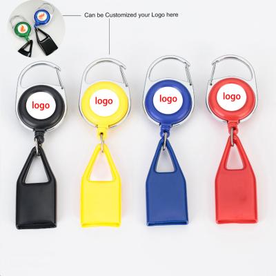 China Retractable Carabiner Badge Holders Badge Holders Business Advertising Yo-Yo ABS Promotional Heavy Duty Oval Plastic Name Badge Reel Retractable Badge Reels with LIGHTER LEASH for sale