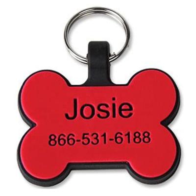 China Dogs Wholesale Custom Printed Silicone Double Sided Dog Cat Id Tag for sale