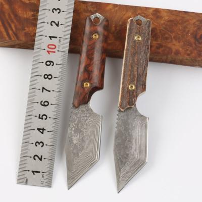 China Durable Wholesale Antique Hunting Tactical Knife Set Damascus Original Masks Outdoor Straight Knife Fixed Blade for sale