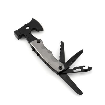 China Easy Carry 9 in 1 Outdoor Multifunctional Camping Hatchet Hammer Hunting Ax Survival Multitool Set with Hex Wrench Saw Knife Bottle Opener for sale