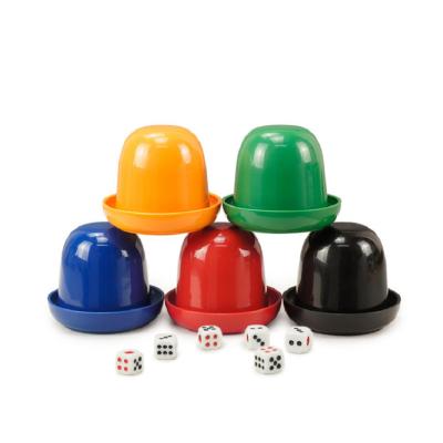 China OEM Cheap Entertainment Hot Selling Colorful Plastic Dice Cup With Tray For Party Bar for sale