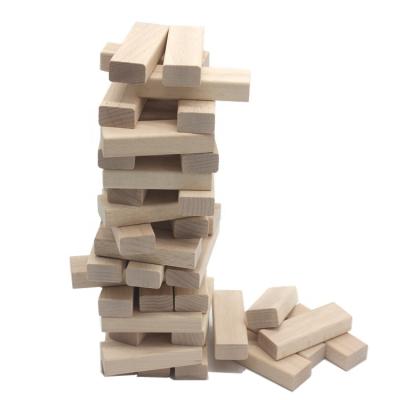 China Building Toy High Quality Custom Beech Building Block Wooden Building Blocks Collapsing Toy for sale