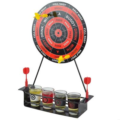 China Mini Indoor Magnetic Glass Darts Shot Game Set With Glass Holder Drinking Game For Party for sale