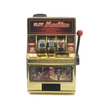 China Indoor Coin Operated Metal Mini Lucky 7's Savings Bank Slot Machine Game for sale