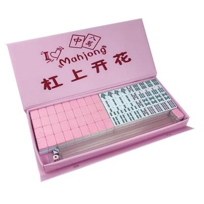 China 24mm Plastic Travel Chinese Mahjong Tiles Mini Portable Travel Mahjong Game for sale