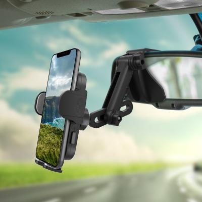 China Universal Adjustable Car Rearview Mirror Holder Mount Smartphone and Dashboard Phone Cradle Compatible with 4-7 Inch Cell Phones for sale