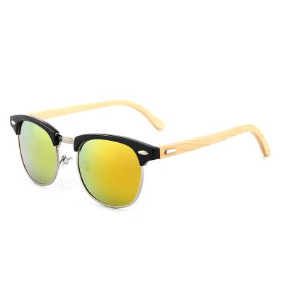 China Fashion Sunglasses Wholesale Classic Models Sunglasses Custom Logo Sun Glasses Temple Square Frame Bamboo for sale