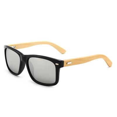 China Wholesale Classic Rectangle Square Shades Bamboo Sunglasses Custom Temple Logo Sun Glasses for sale