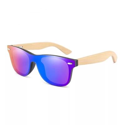 China Bamboo Wooden Sunglasses 2021 New Fashion Sunglasses Design One Piece Lens for sale