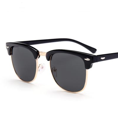 China Retro Fashion Sunglasses OEM Half Frame Sunglasses Vintage Black Classic Sun Glass Shades for sale