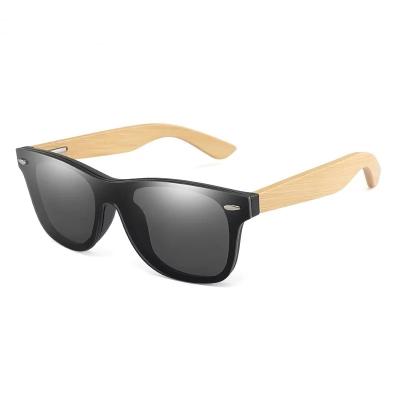 China Fashion Sunglasses Wholesale Custom One Piece Logo Sun Glass Bamboo Sunglasses for sale