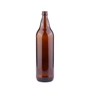 China Beverage Crown Color 1l Glass Top Amber Bottle for sale