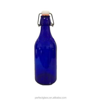 China Beverage 500ml Swing Top Cobalt Blue Bottles / Glass Swing Top Bottles for sale