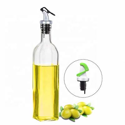 China Food Olive Oil Glass Bottle With Empty Clear Oil Dispensing Pour Spouts for sale